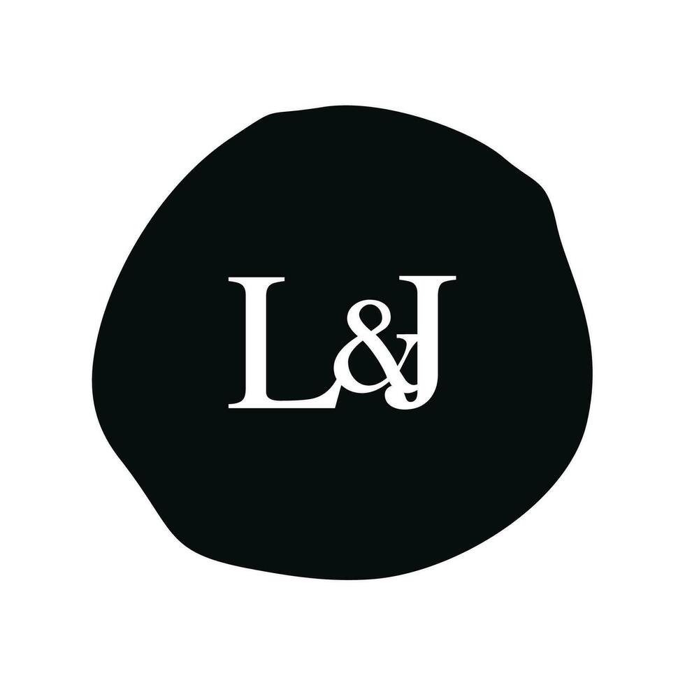 LJ Initial logo letter brush monogram comapany vector