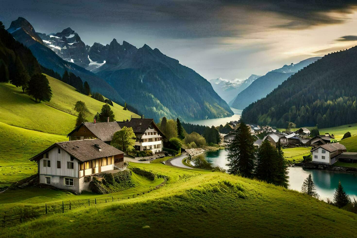the village of alpbach, switzerland. AI-Generated photo