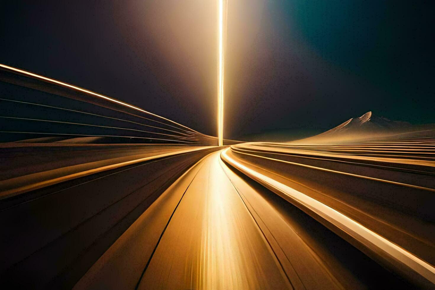 a long exposure photograph of a highway at night. AI-Generated photo