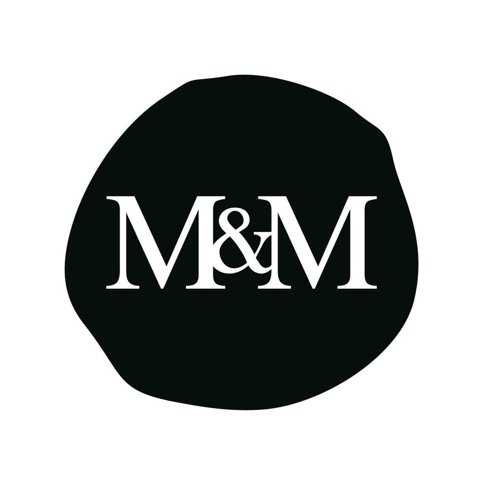 MM Initial logo letter brush monogram comapany vector