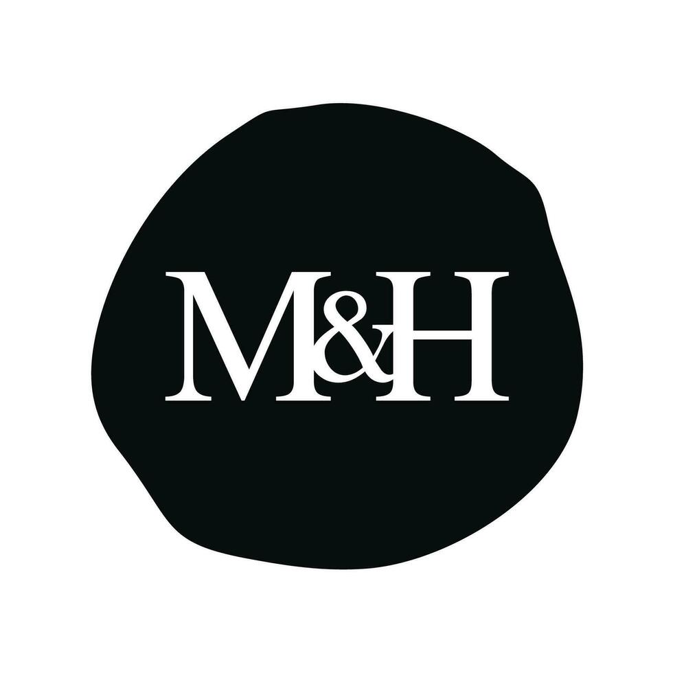 MH Initial logo letter brush monogram comapany vector