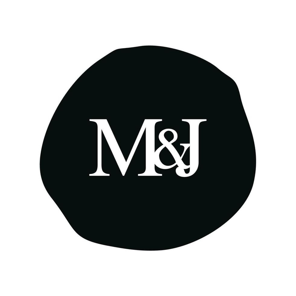 MJ Initial logo letter brush monogram comapany vector