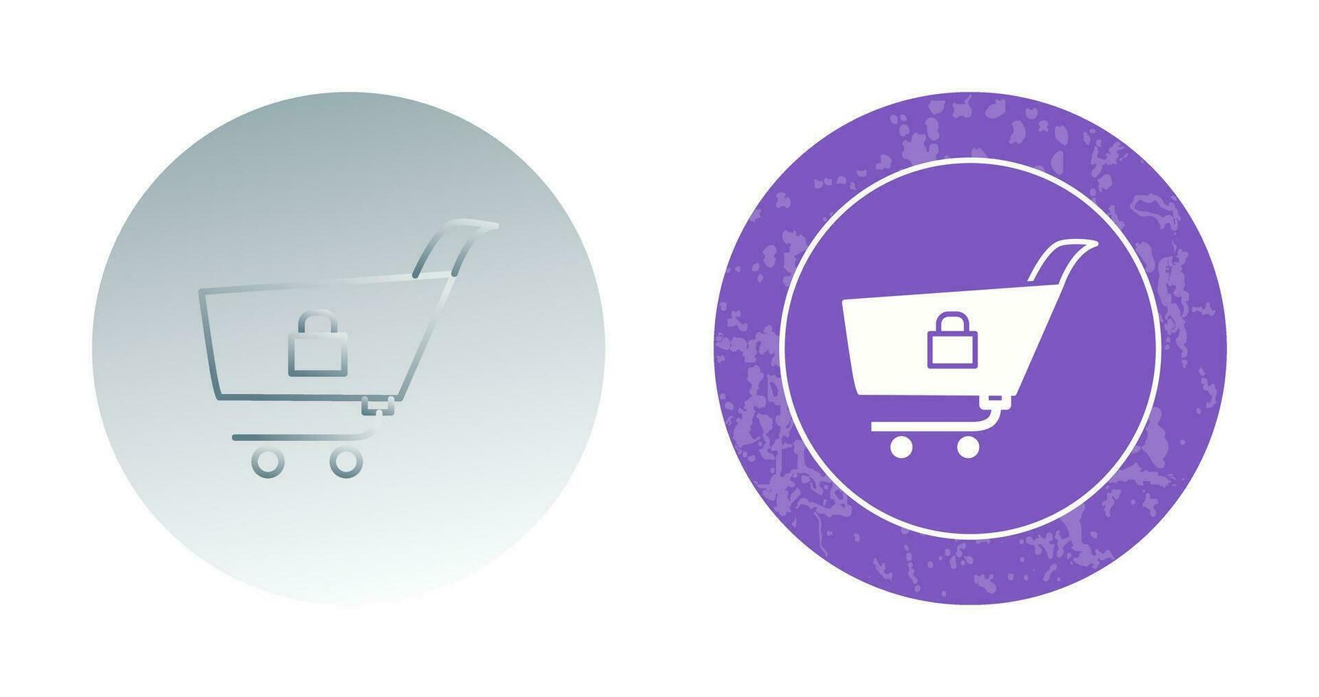 Unique Locked Cart Vector Icon