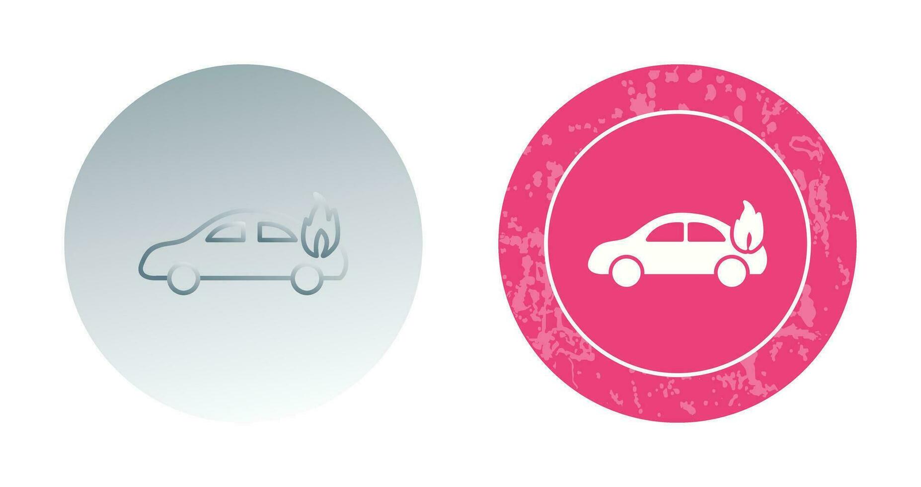 Unique Car on Fire Vector Icon