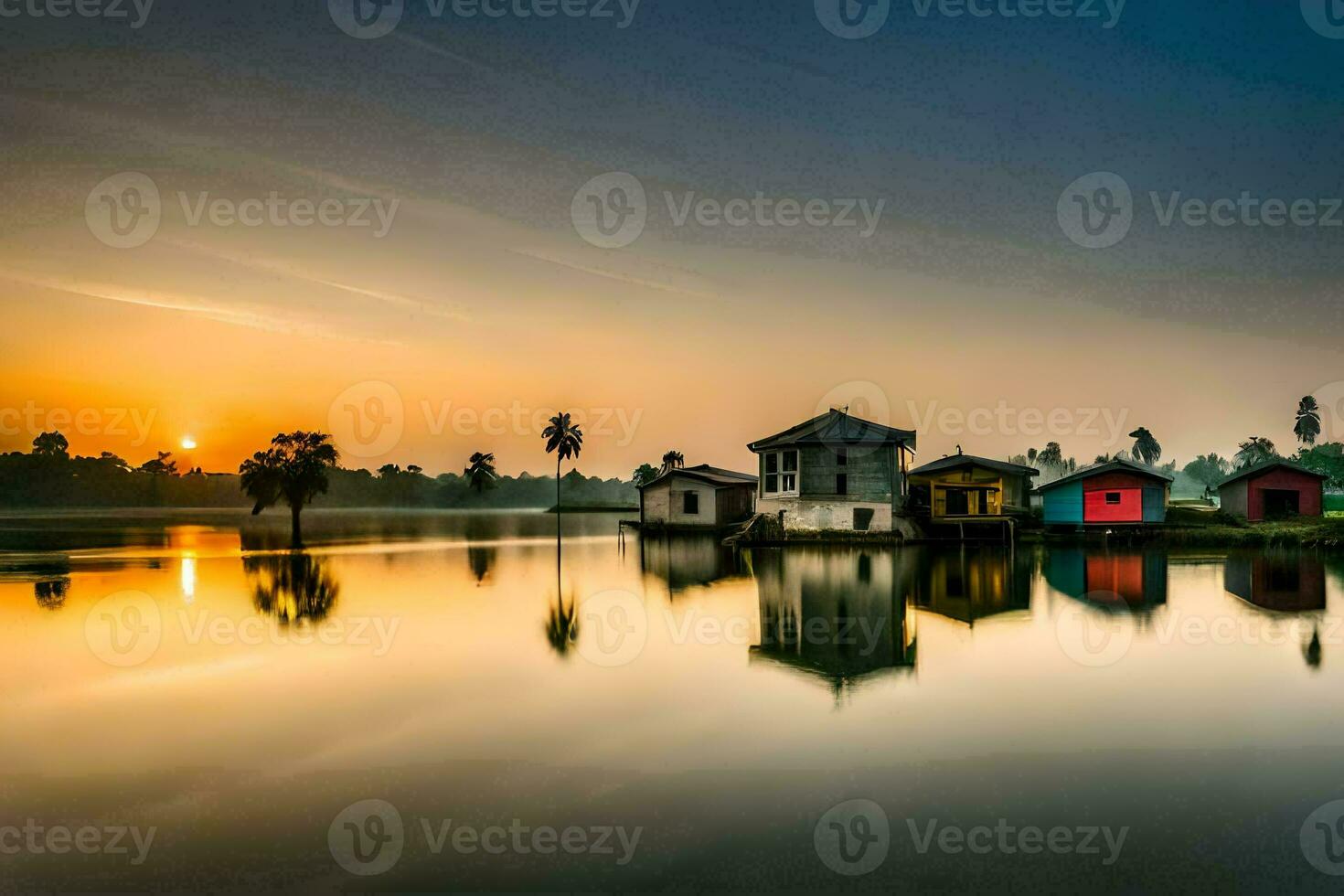 by rajesh kumar - landscapes sunrise, sunrise, sunrise on water, sunrise on water. AI-Generated photo