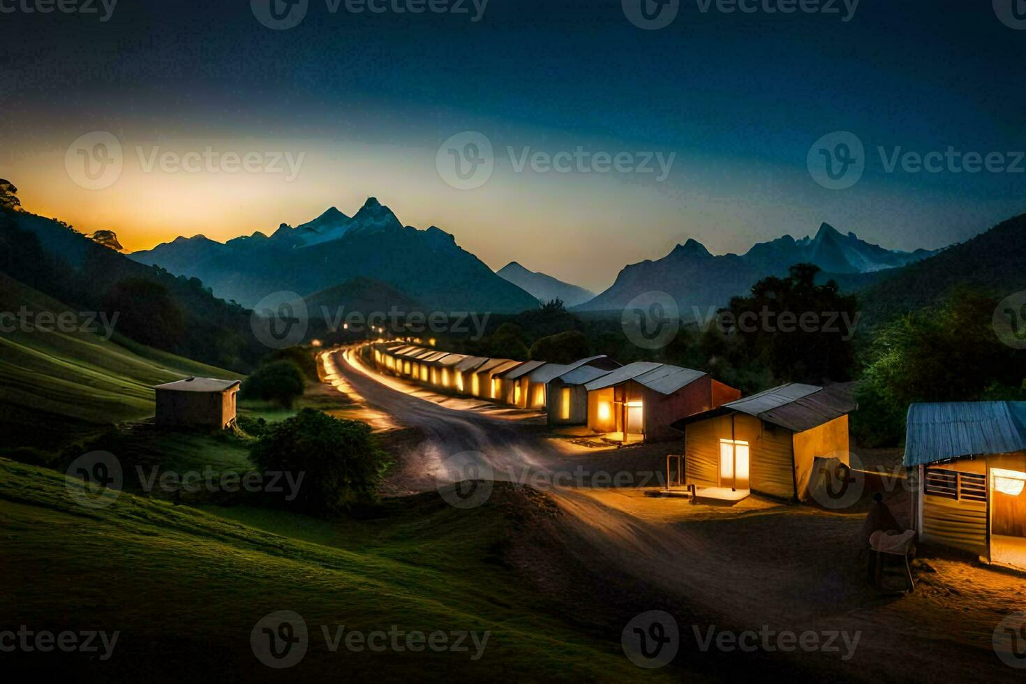 photo wallpaper the sky, mountains, the night, the mountains, the mountains, the mountains,. AI-Generated