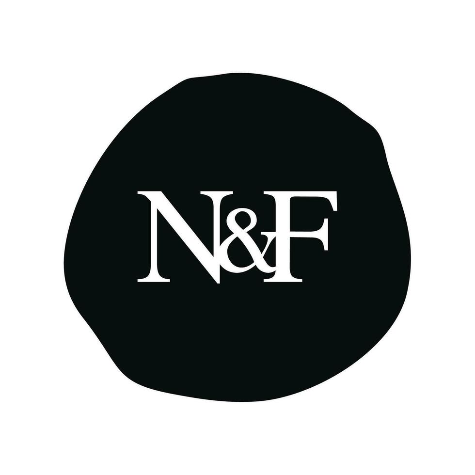 nf inicial logo letra cepillo monograma comapany vector