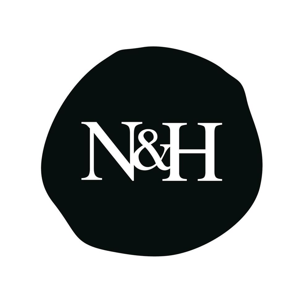 NH Initial logo letter brush monogram comapany vector