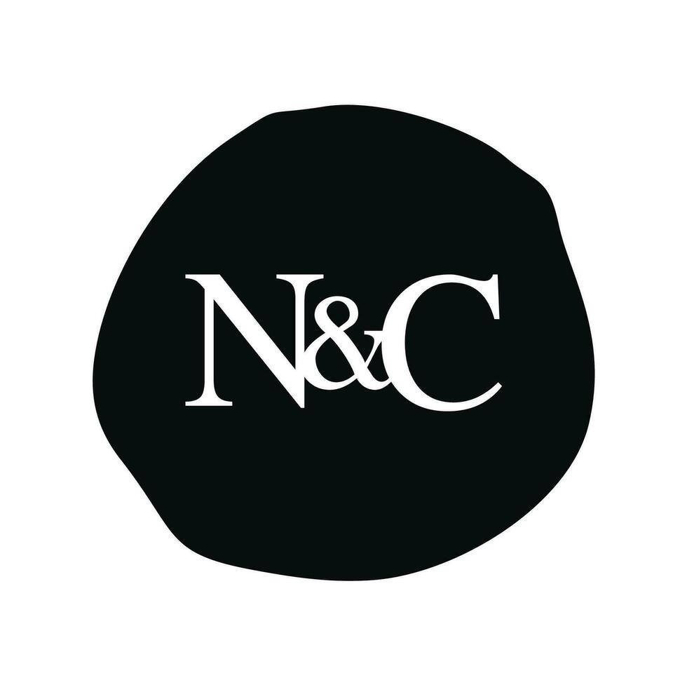 NC Initial logo letter brush monogram comapany vector