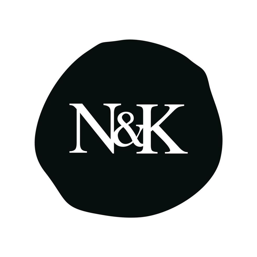 NK Initial logo letter brush monogram comapany vector