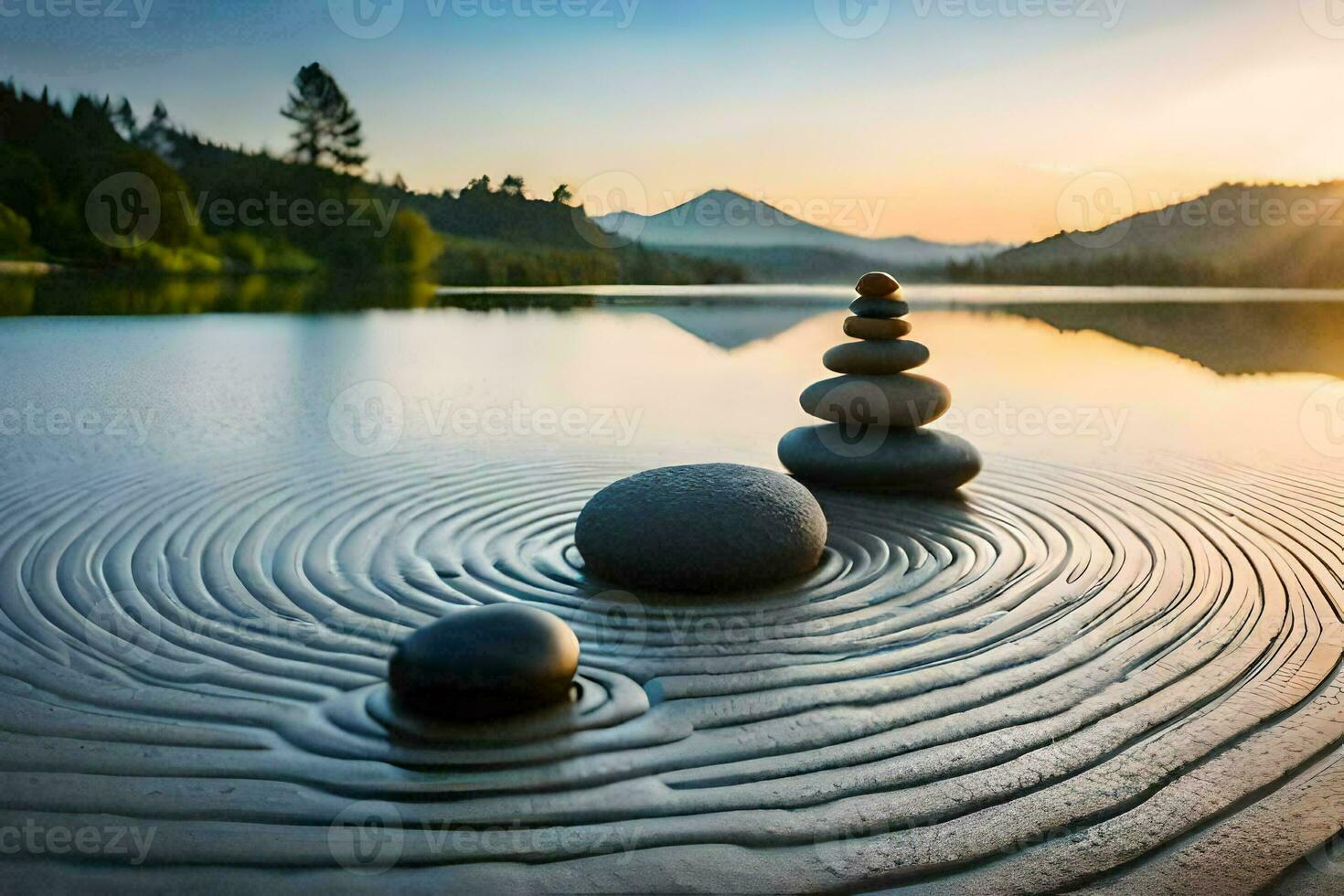 the balance of nature and technology. AI-Generated photo