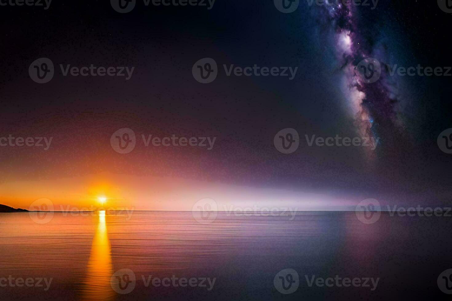 the milky way over the ocean. AI-Generated photo