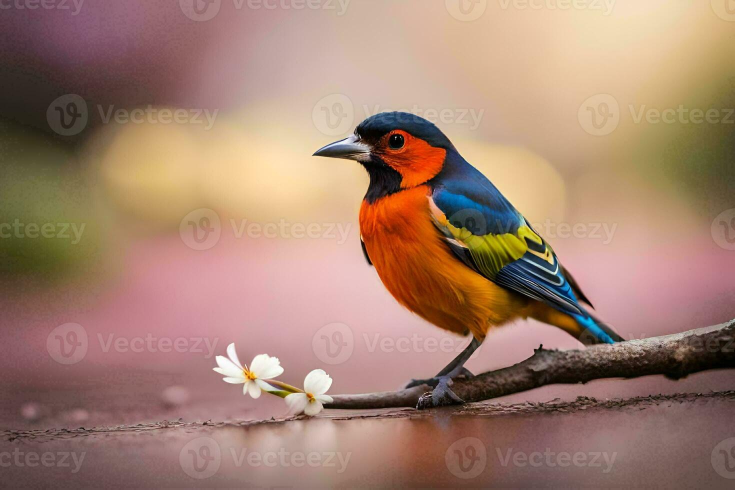 photo wallpaper bird, the flower, the bird, the flower, the bird, the flower,. AI-Generated