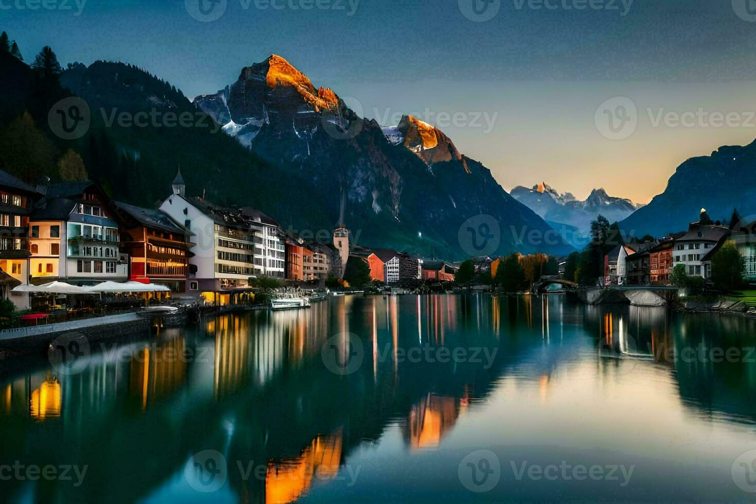 the beautiful town of hallstatt, switzerland. AI-Generated photo