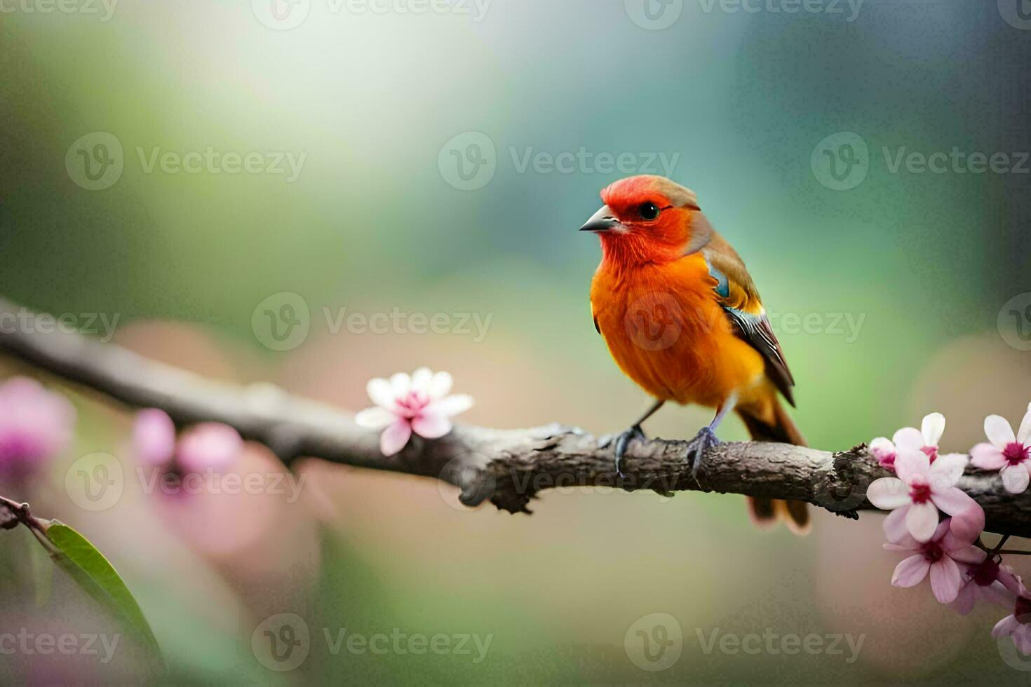 photo wallpaper bird, the flowers, spring, the flowers, the bird, the bird, the. AI-Generated