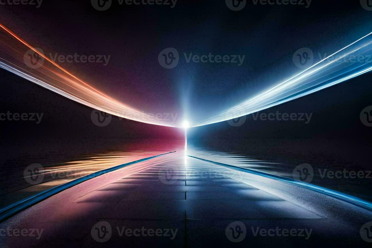 a long tunnel with light coming from the end. AI-Generated photo