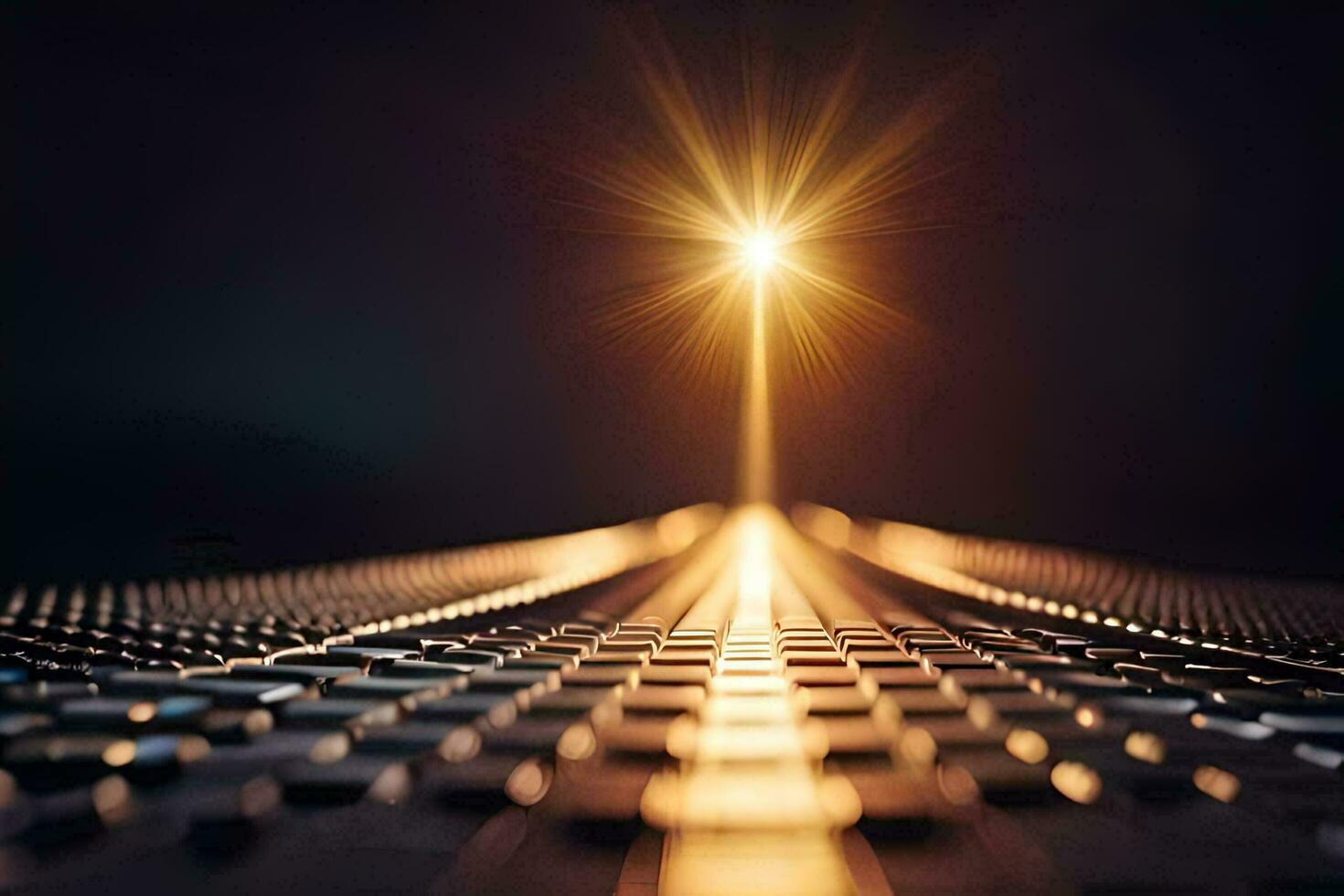 a long, dark tunnel with a bright light shining through it. AI-Generated photo