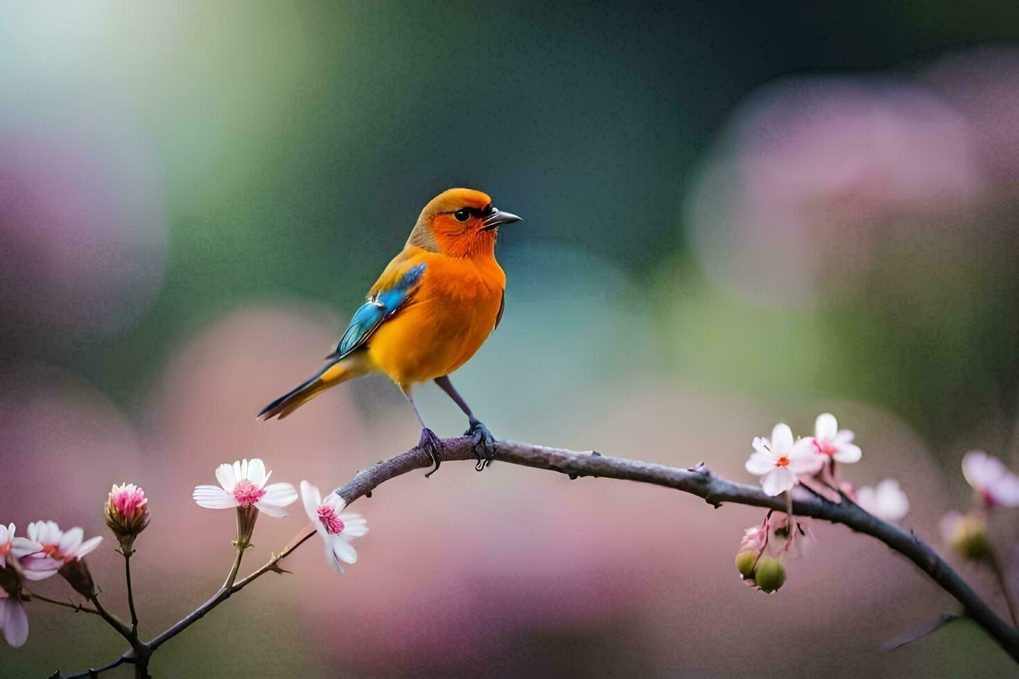 foto fondo de pantalla pájaro, el flores, el pájaro, el flores, el pájaro, el flores. generado por ai