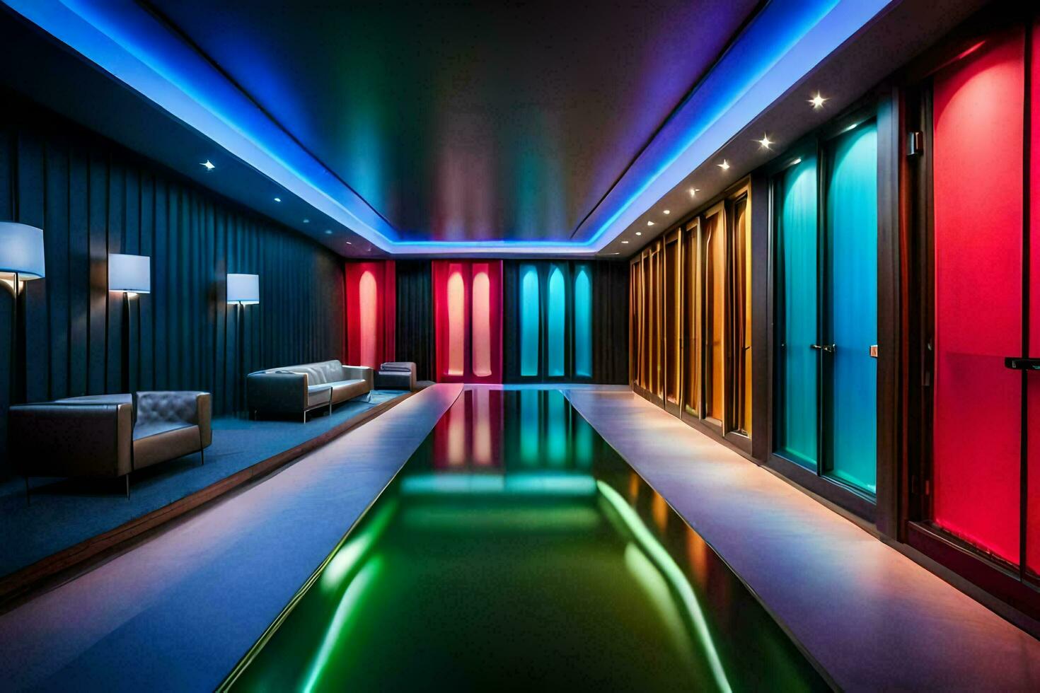 the indoor pool at the hotel. AI-Generated photo