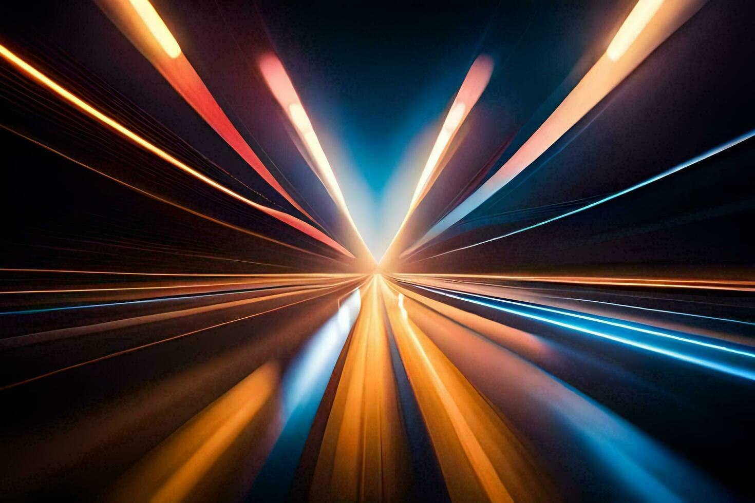 a blurry image of a car driving on a road. AI-Generated photo