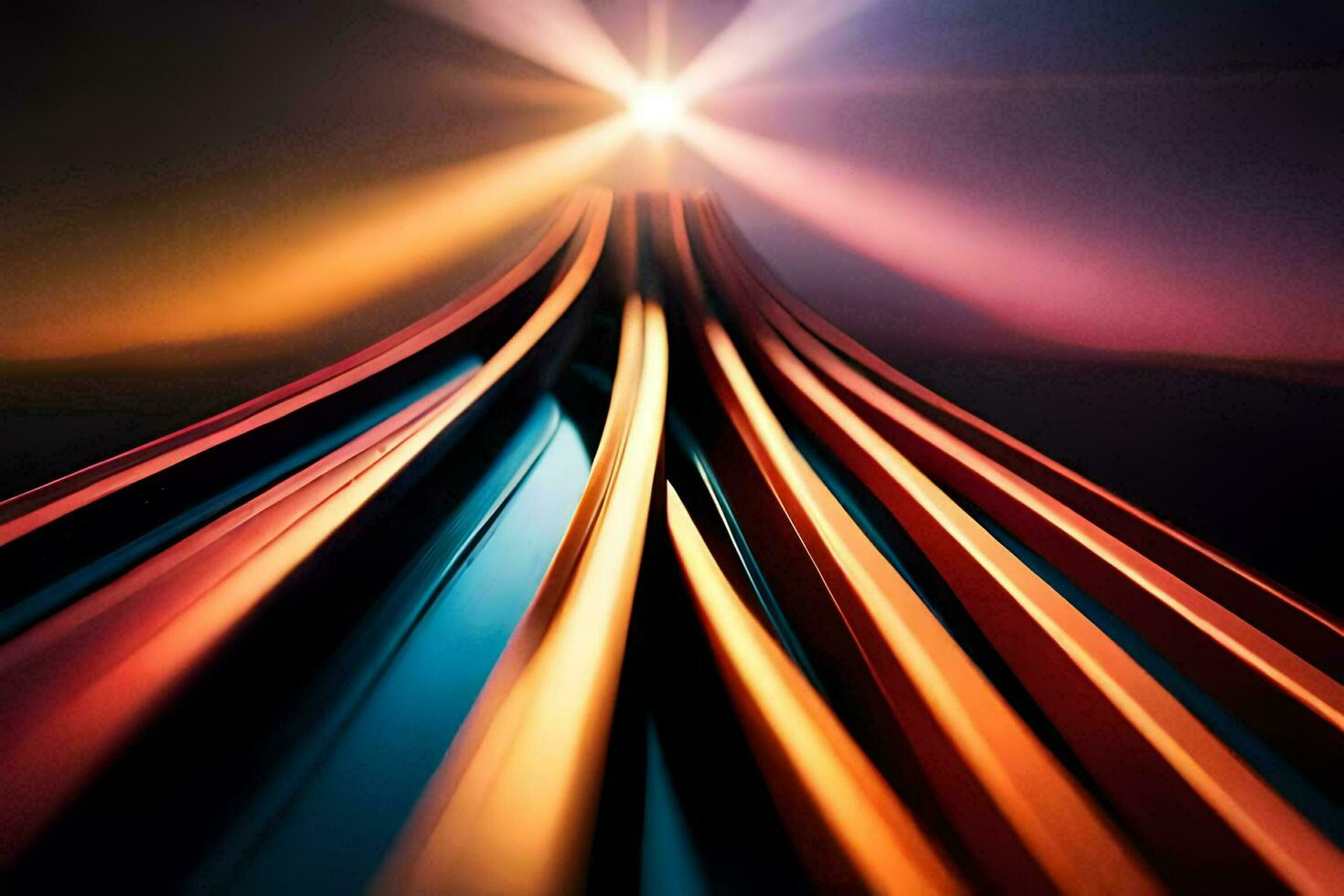 a long exposure photograph of a bright light shining through the dark. AI-Generated photo