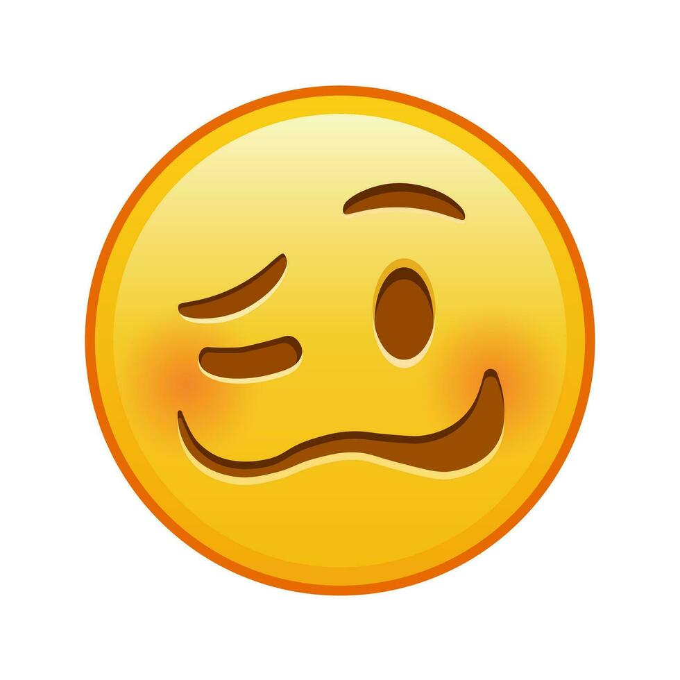 Mareado cara grande Talla de amarillo emoji sonrisa vector