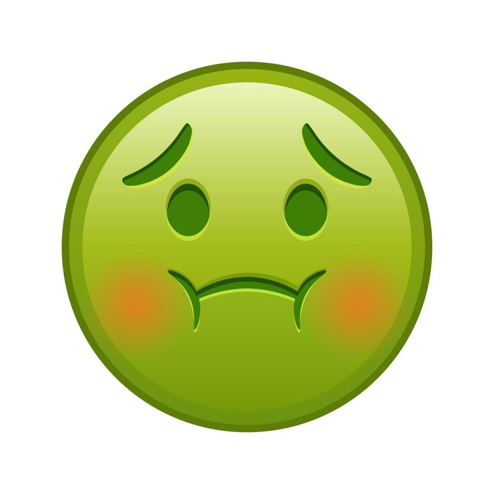 Nauseated face Large size of yellow emoji smile vector