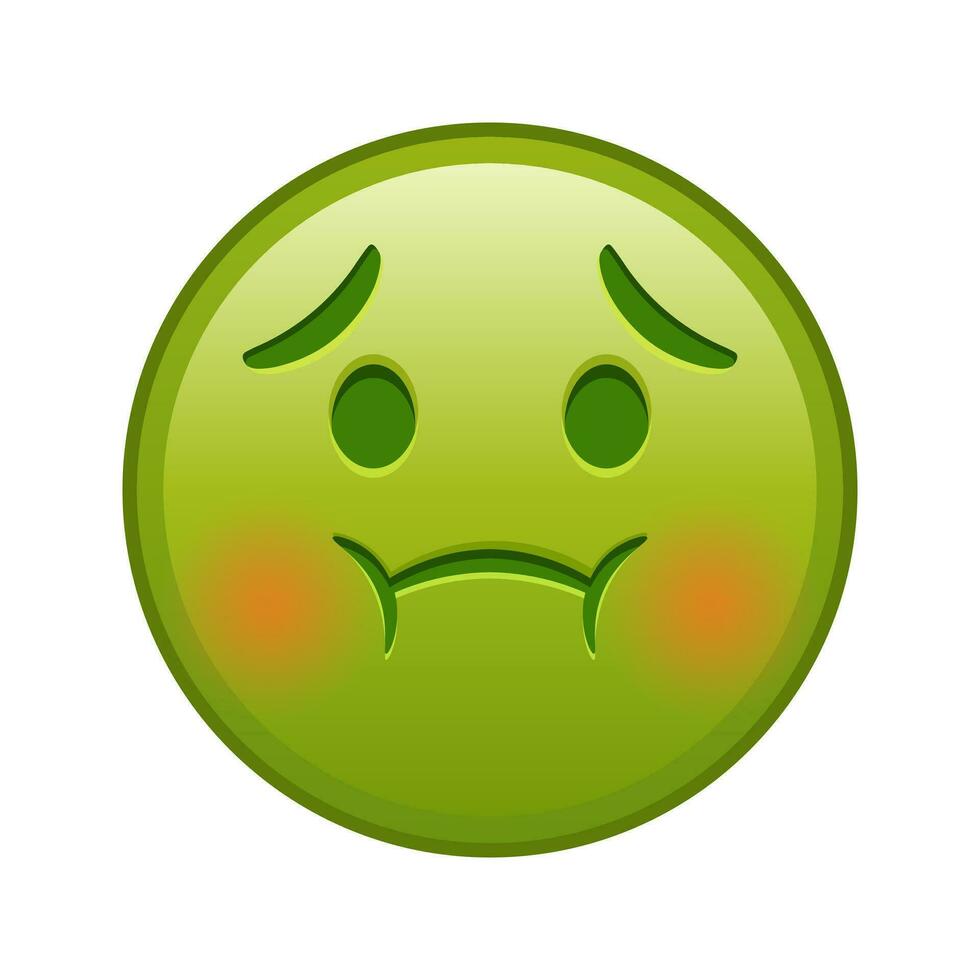 Nauseated face Large size of yellow emoji smile vector