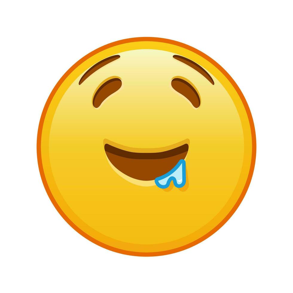 Drooling face Large size of yellow emoji smile vector
