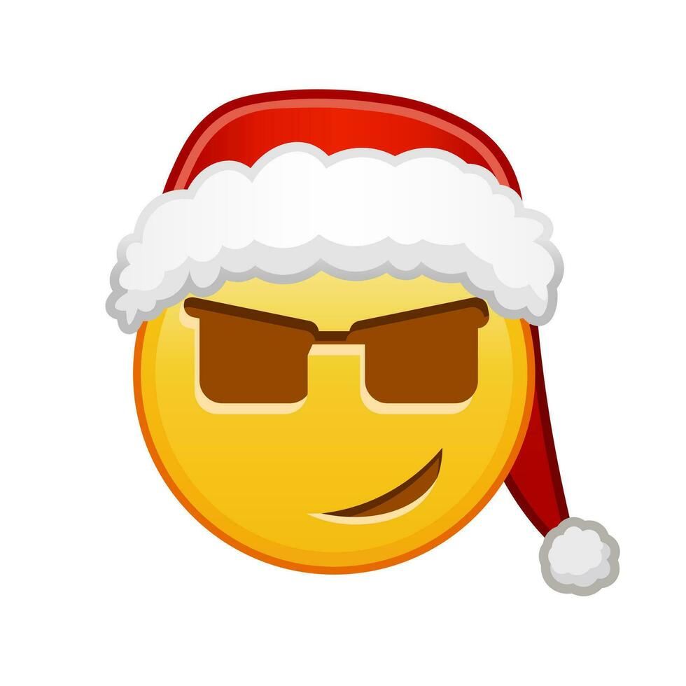 Christmas smiling face in sunglasses Large size of yellow emoji smile vector