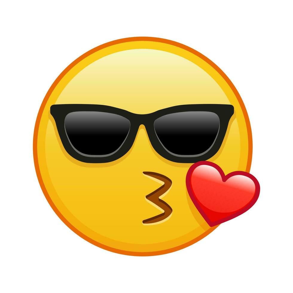 el cara ese envía un Beso con Gafas de sol grande Talla de amarillo emoji sonrisa vector