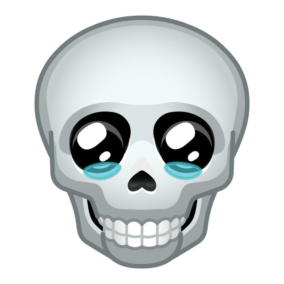 sencillo hueso cráneo grande Talla de emoji cráneo vector