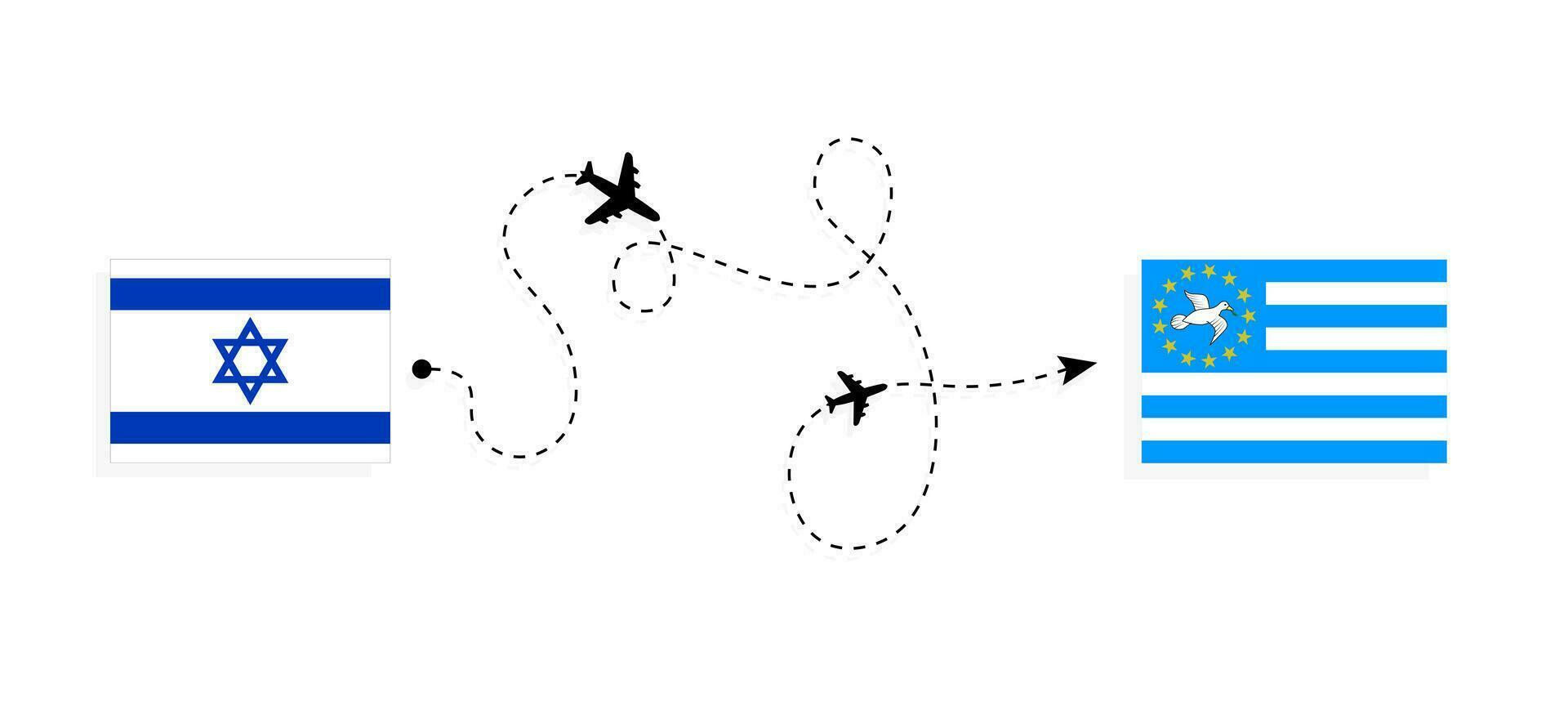 vuelo y viaje desde Israel a del Sur camerunes por pasajero avión viaje concepto vector