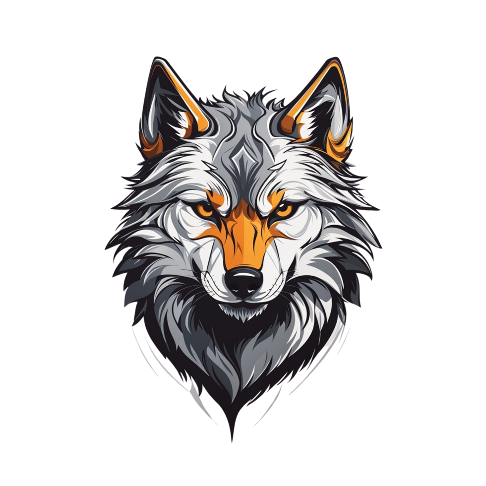 Wolf head with transparent background png