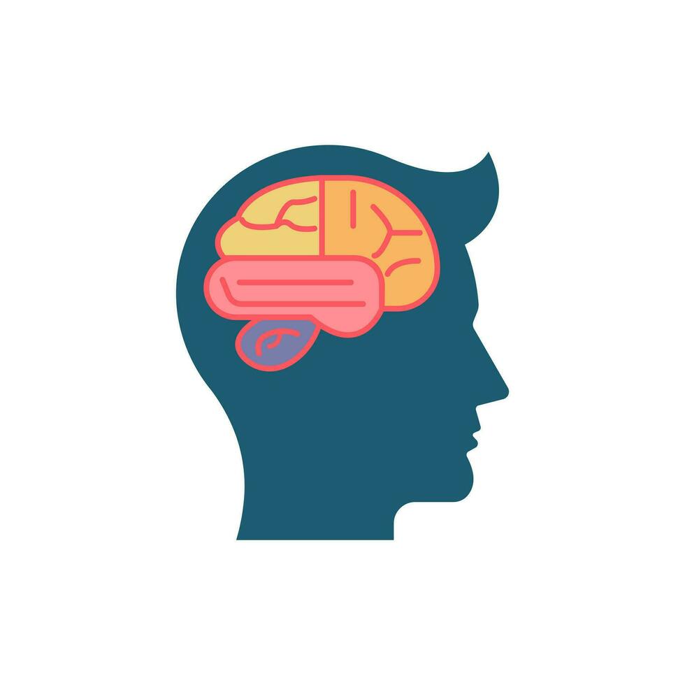 humano cabeza con cerebro. neurología. vector ilustración