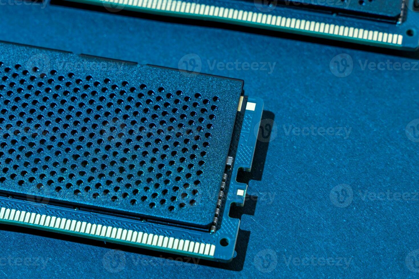 computer RAM chip. memory modules. Computer technology. photo