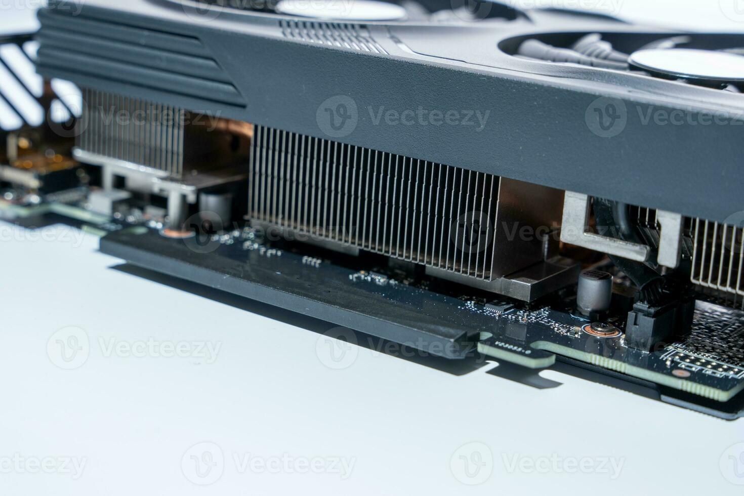 modern powerful gaming graphics card for a computer with three fans