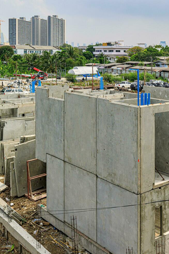 construction residential new house with prefabrication system in progress at building site, Precast photo