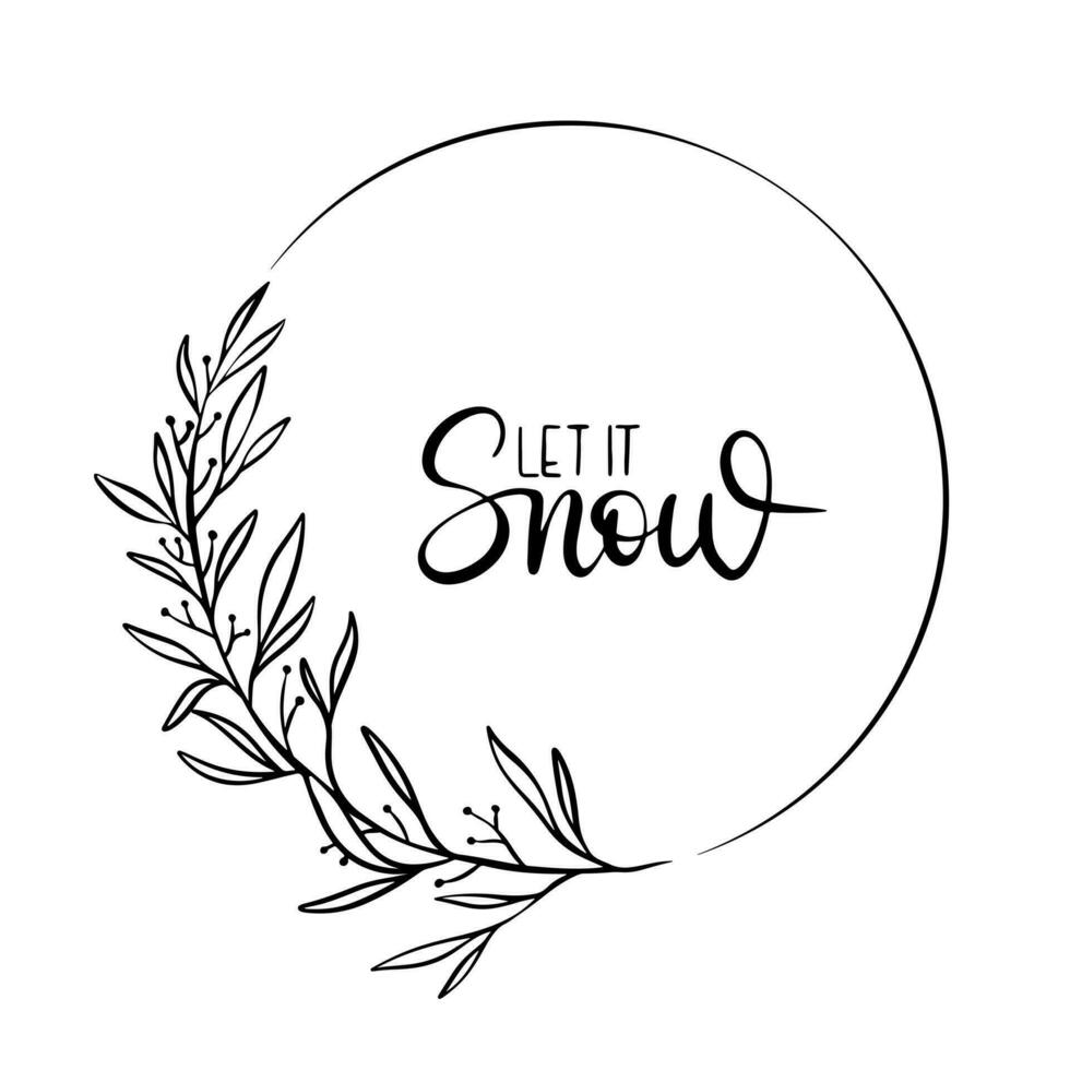 Winter christmas wreath with leaves, berries, poinsettia and branch twigs. Vector illustration. Modern design for Holidays invitation card, poster, banner, greeting card, postcard, packaging, print.