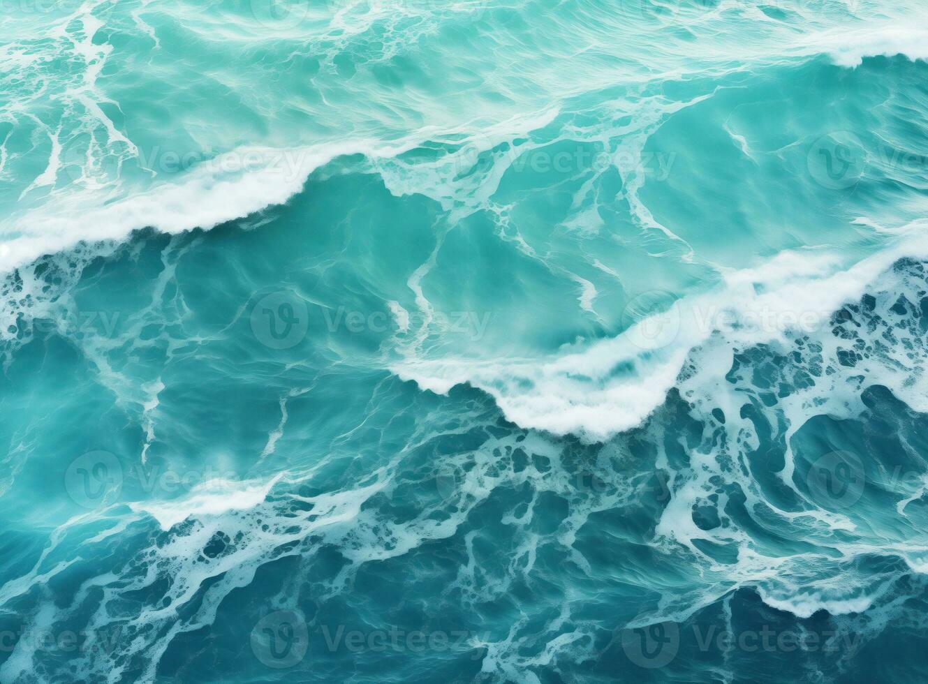 Aerial view of ocean wave ripple with white bubble. AI Generated photo