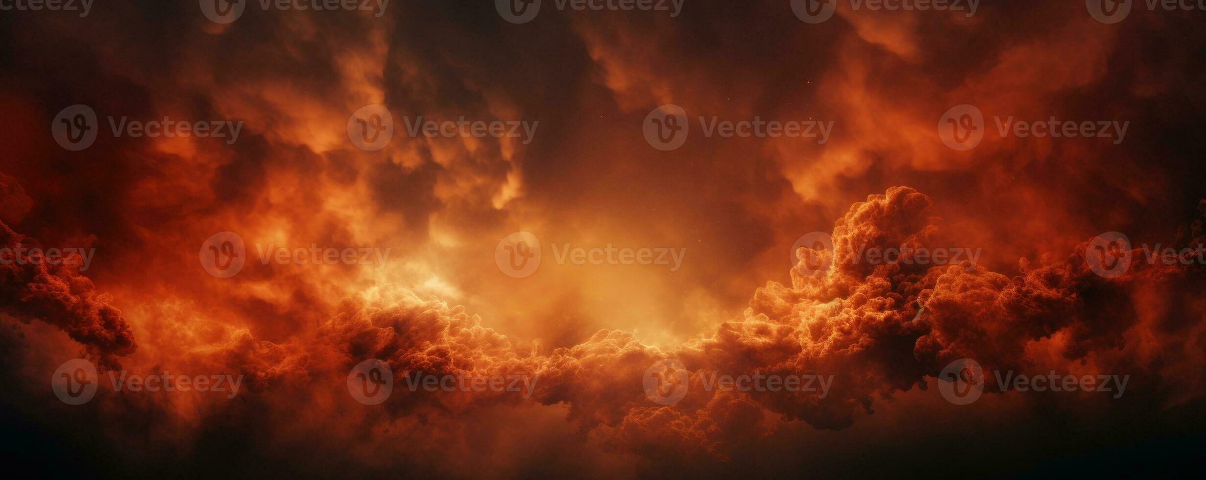 Dramatic red sky with clouds. Catastrophe concept. AI Generated photo