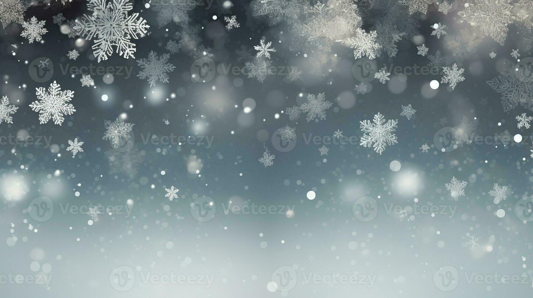 Christmas abstract holiday background with snow on blue, AI Generative photo