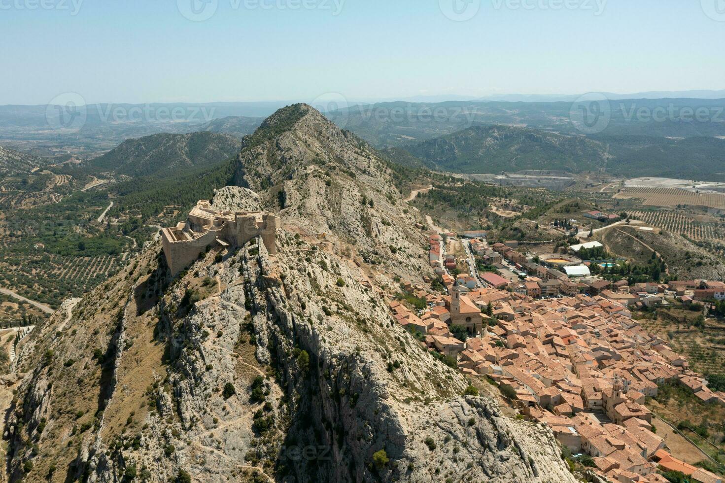 Aerial view of the Templar castle of Castellote photo