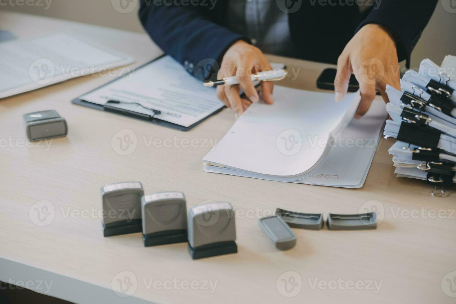 Business Financing Accounting Banking Concept, businesswoman doing finances and calculate about cost to real estate investment and in other, tax system. photo