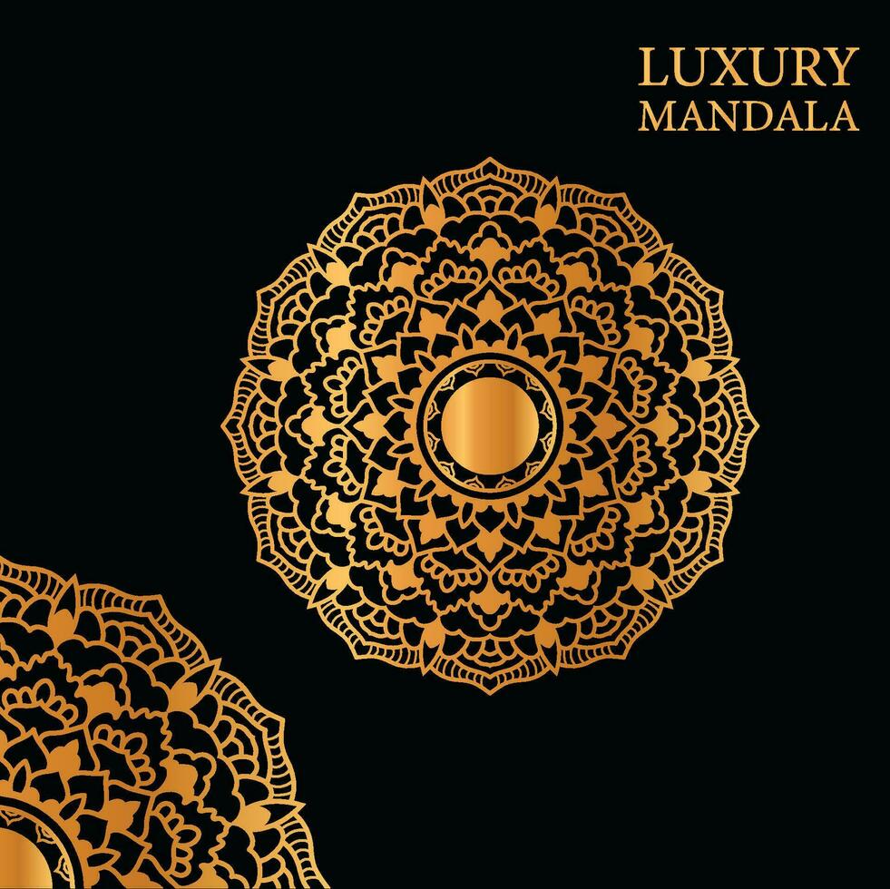 Golden Luxury Mandala Vector illustrations for Graphic Design, t-shirt prints, posters, Mugs and More,