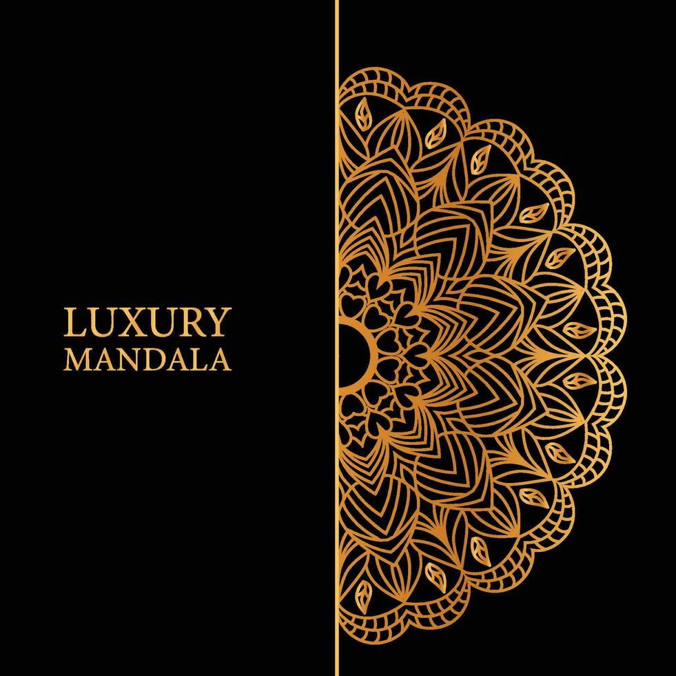 Golden Luxury Mandala Vector illustrations for Graphic Design, t-shirt prints, posters, Mugs and More,