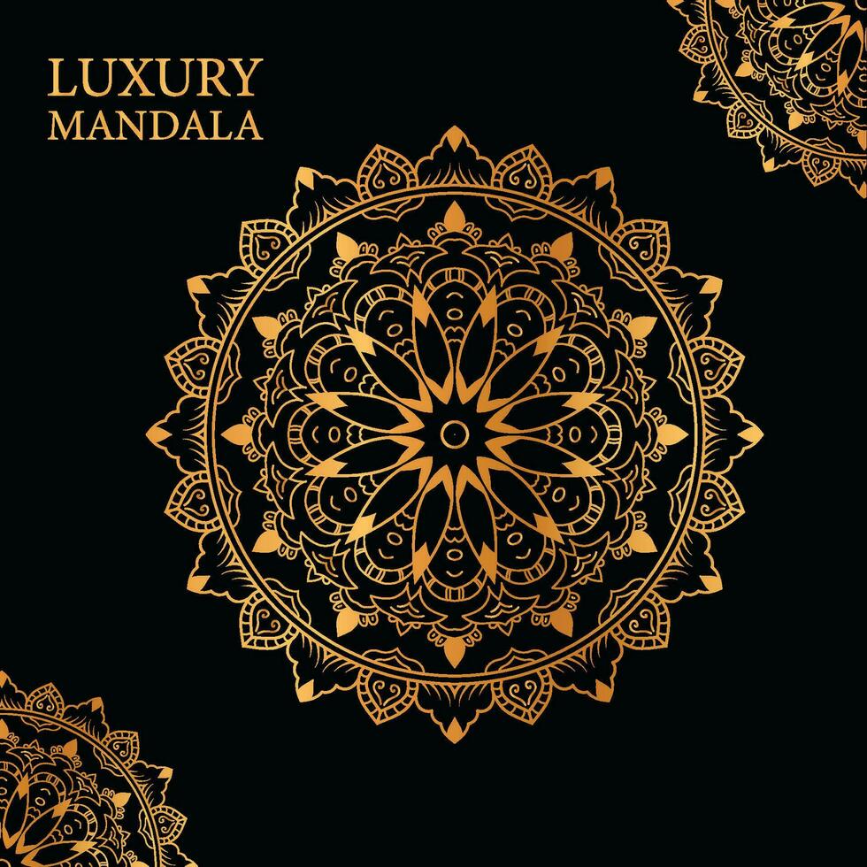 Golden Luxury Mandala Vector illustrations for Graphic Design, t-shirt prints, posters, Mugs and More,