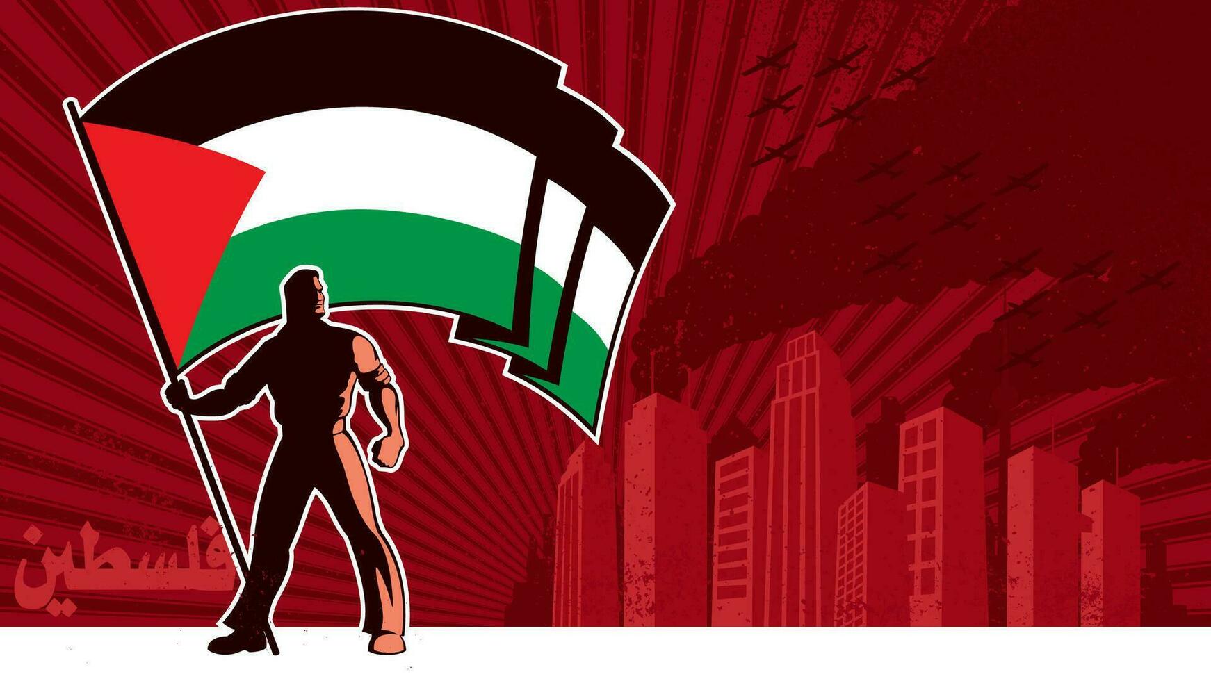 Palestine Flag Bearer Background vector
