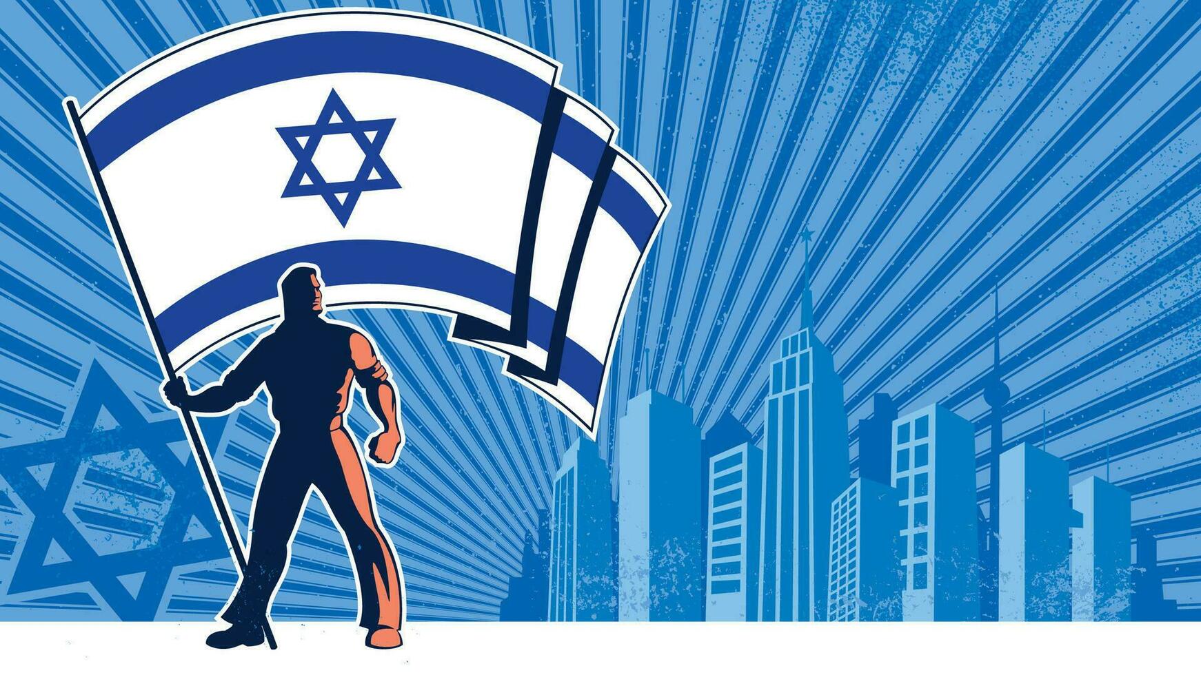 Israel bandera portador póster vector