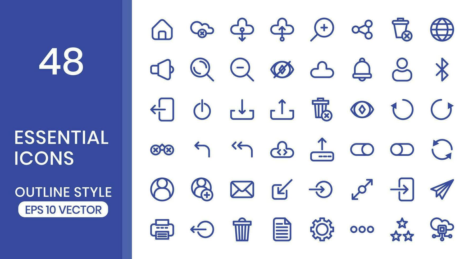 Essential outline icons set.The collection includes of business developments ,programing , web design,app design and more. vector